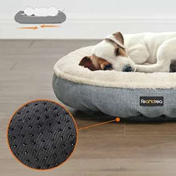 Luxury Donut Dog Bed in Grey for Pets - FEANDREA