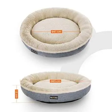 Luxury Donut Dog Bed in Grey for Pets - FEANDREA