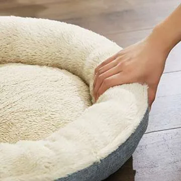 Luxury Donut Dog Bed in Grey for Pets - FEANDREA