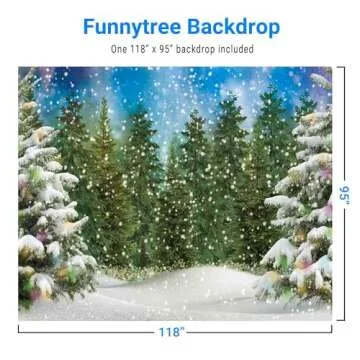 Funnytree 10x8FT Winter Forest Backdrop for Events