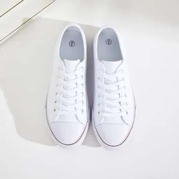 Comfortable FRACORA Women’s White Canvas Sneakers - Unisex Style