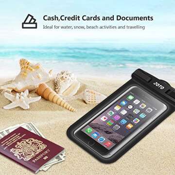 JOTO Waterproof Phone Pouch IPX8 Universal Waterproof Case Dry Bag Phone Protector for iPhone 15 14 13 12 11 Pro Max Plus XS XR X 8 Galaxy S23 S22 S21 S20 Pixel Up to 7" -4 Pack, Clear