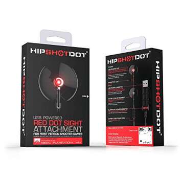 Hipshotdot PRO Color and Brightness Control Dot LED Aim Assist Mod for Gaming TV Compatible with Xbox, PlayStation, Nintendo and PC - Works with All Shooter Video Games and FPS or TPS (Hipshotdot)
