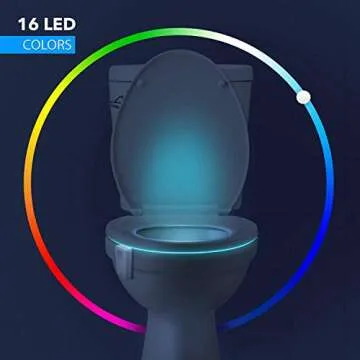 16-Color Toilet Night Light, Motion Activated Toilet Bowl Nightlight, Unique Funny Novelty Birthday Gifts Idea for Dad Mom Boy Kids Men Women, Cool Fun Gag Gadgets for Christmas (2-Pack White)