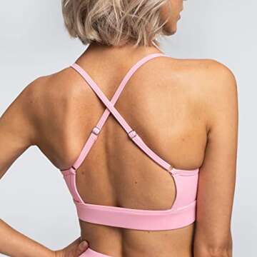 Workout Sets for Women 2 Piece Yoga Outfit: Tracksuits High Waisted Running Biker Shorts with Adjustable Strap Sport Bra Exercise Running Clothes Athletic Gym Sets Matching Active Wear Pink Medium