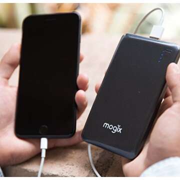 Mogix External Power Bank Charger Fast USB Ports Compact Best Travel Phone Accessories TSA Compliant Carry-on