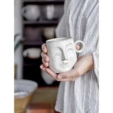 Bloomingville Stoneware Face Mug with Unique Design