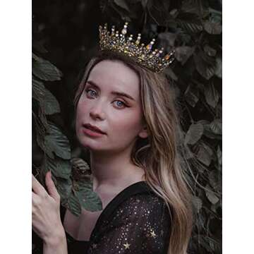 SWEETV Golden Queen Crown - Elegant Tiara for Special Events