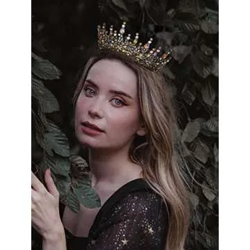 SWEETV Golden Queen Crown - Elegant Tiara for Special Events