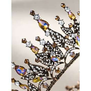 SWEETV Golden Queen Crown - Elegant Tiara for Special Events