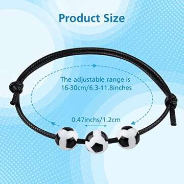 MIAHART 24Pcs Soccer Bracelets - Adjustable and Fun