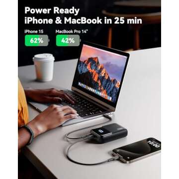 INIU 100W Power Bank, Mini Size 25000mAh High Capacity Laptop Portable Charger, USB C in&Out Tablet Powerbank, Smart Digital Display Phone Charger for iPhone 16 15, Samsung, iPad, MacBook, Laptop etc.