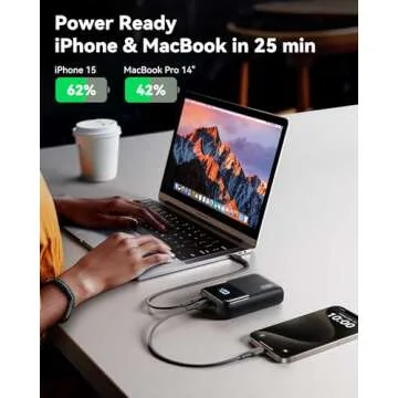 INIU 100W Power Bank, Mini Size 25000mAh High Capacity Laptop Portable Charger, USB C in&Out Tablet Powerbank, Smart Digital Display Phone Charger for iPhone 16 15, Samsung, iPad, MacBook, Laptop etc.