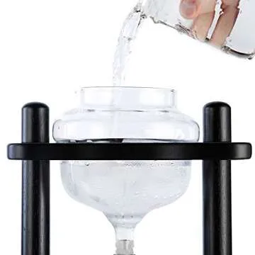 Yama Cold Brew Maker I Ice Coffee Machine With Slow Drip Technology I Makes 6-8 cups (32oz), Large Capacity Cold Brew Coffee Tower, Black Wood Straight Frame