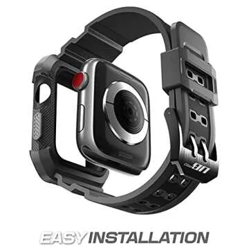 SUPCASE [Unicorn Beetle Pro] Case for Apple Watch 3 [42mm], Rugged Protective Case with Strap Bands for Apple Watch Series 3/2/1 (Black)