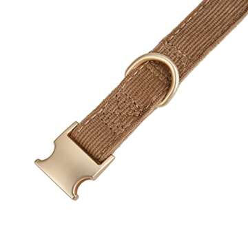 Petiry Soft Corduroy Fibric Dog Collar with High Grade Metal Buckle, for Medium Dogs.(Brown,Medium:12-19")