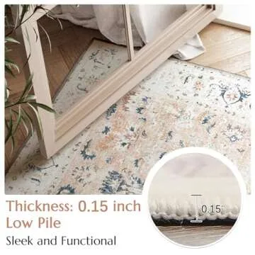 Jinchan 2x3 Area Rug Washable Floral Non-Slip