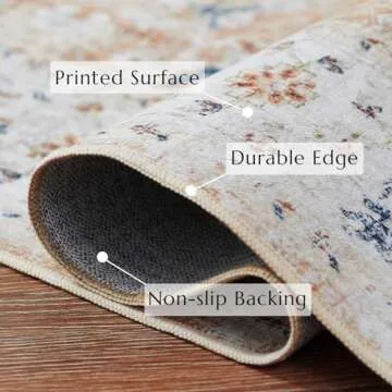 Jinchan 2x3 Area Rug Washable Floral Non-Slip