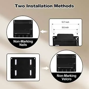 JUMEIHUI Wall Organizer - Stylish Bedside Shelf with Hooks