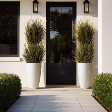LA Jolie Muse Elegant Tall White Planters Set of 2
