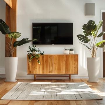 LA Jolie Muse Elegant Tall White Planters Set of 2