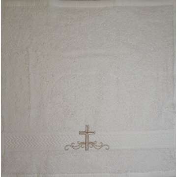 Integrity Designs Baby Baptism Terrycloth with Silver Cross