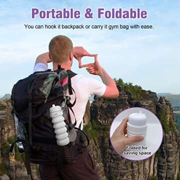 Luuttle Collapsible Travel Water Bottle Reusable White silicone Water Bottles for Traveling Camping Hiking Sports Gym Essentials FDA Authentication BPA Free 20oz