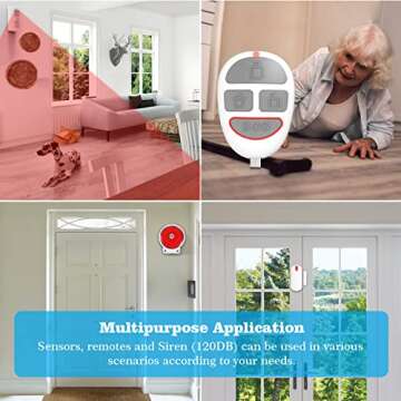 YISEELE Alarm System for Home Security, Wi-Fi Door Alarms for Safety with APP Alert (2.4GHz and 5GHz WiFi), Wireless 16-Piece kit: HUB, Door Sensors, Anti-pet PIR, Remotes, Compatible with Alexa