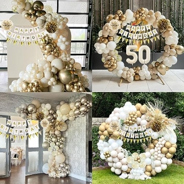 White and Gold Party Decoration Kit for All Ages