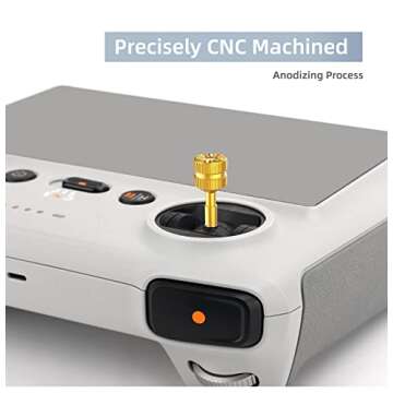 Mini 3 Pro Remote Control Sticks for DJI RC, Aircraft aluminum Alloy Controller Thumb Stickers/Joystick/Rocker Replacement Parts for DJI Mini 3 Pro Accessories (Gold)