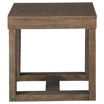 Signature Design by Ashley Cariton Contemporary Oversized Square End Table, Grayish Brown