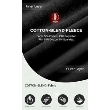 ODODOS Women's Fleece Lined Half Zip Sweatshirts Funnel Neck Long Sleeve Oversized Pullover Fall Winter Outfits, Black, Large