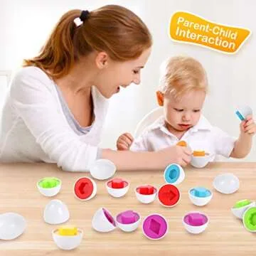 CANSHOW Matching Egg Set - Toddler Toys - Toddler Games-Educational Color & Shapes & Fine Motor Skil...