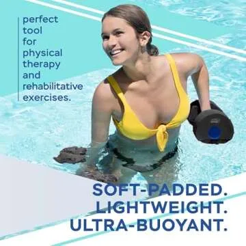 Sunlite Sports High-Density EVA-Foam Dumbbell Set, Water Weight, Soft Padded, Water Aerobics, Aqua Therapy, Pool Fitness, Water Exercise - Advanced Size (Black, X-Large)