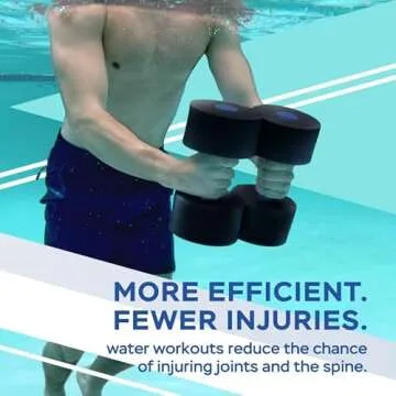 Sunlite Sports High-Density EVA-Foam Dumbbell Set, Water Weight, Soft Padded, Water Aerobics, Aqua Therapy, Pool Fitness, Water Exercise - Advanced Size (Black, X-Large)