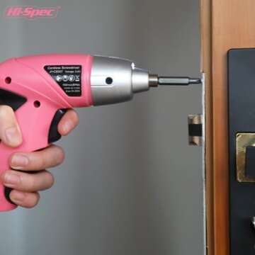 Hi-Spec Electric Screwdriver 27pc 3.6V Pink USB Small Power Screwdriver Set. Cordless & Rechargeable with Driver Bit Set