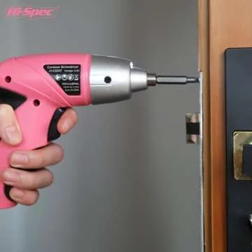 Hi-Spec Electric Screwdriver 27pc 3.6V Pink USB Small Power Screwdriver Set. Cordless & Rechargeable with Driver Bit Set