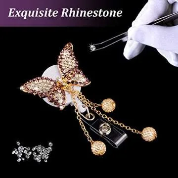 Stylish 3 Pieces Butterfly Badge Reels for ID Holders