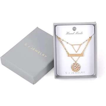 S.J JEWELRY Alphabet 26 A-Z Letter Initial Necklace 14k Gold-Plated Bar Necklace Engraved Name Necklace Personalized Letter Monogram Pendant Necklace for Women Girls W