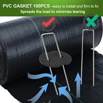 100 Pack Landscape Staples for Strong Garden Support