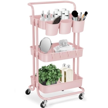 E&D Furniture 3-Tier Rolling Storage Cart - Chic Organization