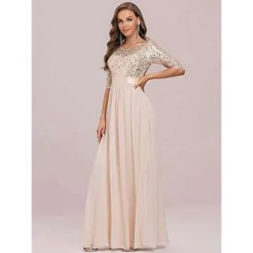 Elegant Ever-Pretty Sequin Evening Dress for Women