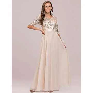 Elegant Ever-Pretty Sequin Evening Dress for Women