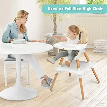 HONEY JOY 5-in-1 Convertible Wooden High Chair for Toddlers