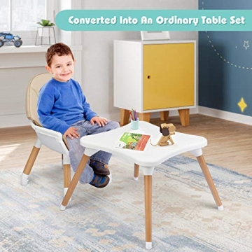 HONEY JOY 5-in-1 Convertible Wooden High Chair for Toddlers