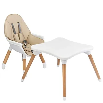 HONEY JOY 5-in-1 Convertible Wooden High Chair for Toddlers