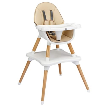 HONEY JOY 5-in-1 Convertible Wooden High Chair for Toddlers