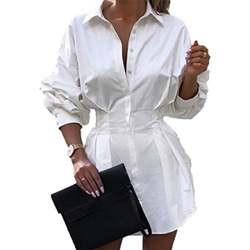 IyMoo Women's Sexy Long Sleeve High Low Blouse Summer Top