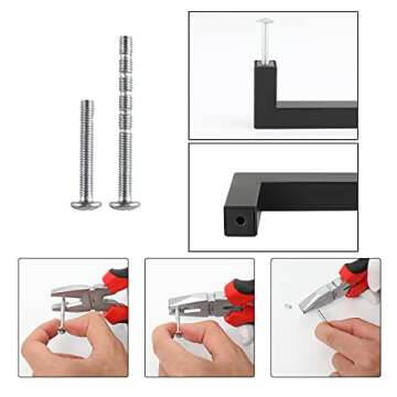 homdiy 30 Pack 3 Inch Black Cabinet Pulls Square Black Drawer Handles - Matte Black Kitchen Cabinet Hardware Bar Handles for Cabinets,Cupboard,Bathroom