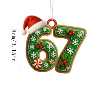 Funny 67 Meme Christmas Ornament for 2025 Cheerful Decor